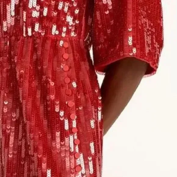 J Crew Sequin V Back Midi Dress NWT